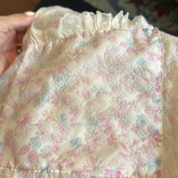 Vintage 50s/60s Thin Nylon Floral Print House Coat or Robe with Large Pockets - Picture 8 of 8